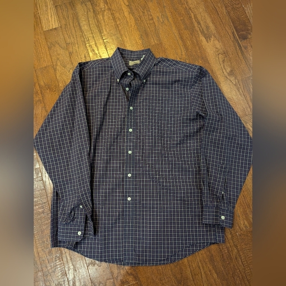 LL Bean Men's Blue Checkered Shirt Mens L Reg, Blue Red Yellow NWOT - Picture 9 of 11